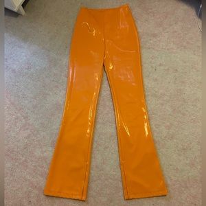 Orange leather pants!!